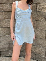 Enchanted Satin Mini Dress // BLUE