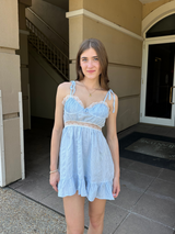 Romantic Rosette Mini Dress // BLUE