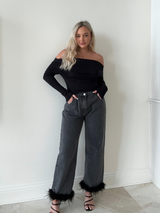 Midnight Magic Feather Jeans