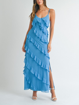 Countryside Picnic Maxi Dress // BLUE