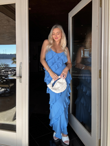 Countryside Picnic Maxi Dress // BLUE