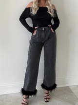 Midnight Magic Feather Jeans