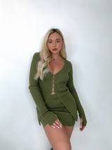 Excuse You Knit Skirt Set // GREEN