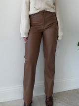 Working Overtime Leather Pant // BROWN