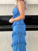 Countryside Picnic Maxi Dress // BLUE