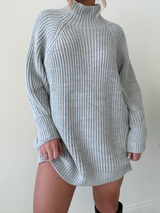 Center of Attention Sweater Dress // GREY