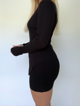 Excuse You Knit Skirt Set // BLACK