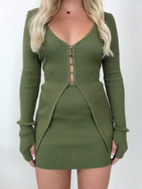 Excuse You Knit Skirt Set // GREEN