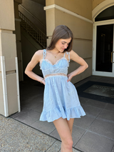 Romantic Rosette Mini Dress // BLUE