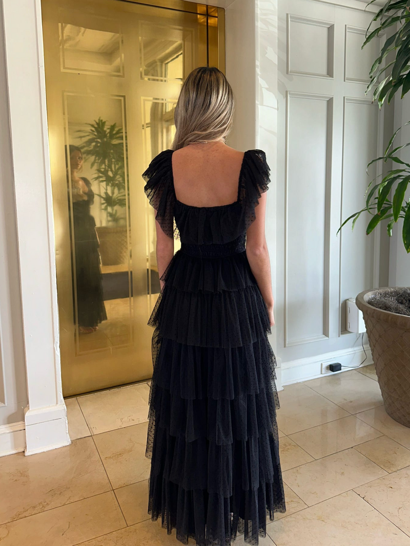 Pixie Wishes Tulle Maxi Dress // BLACK