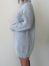 Center of Attention Sweater Dress // GREY