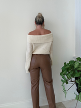 Working Overtime Leather Pant // BROWN