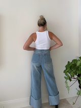 Billie Wide Leg Cuff Jeans