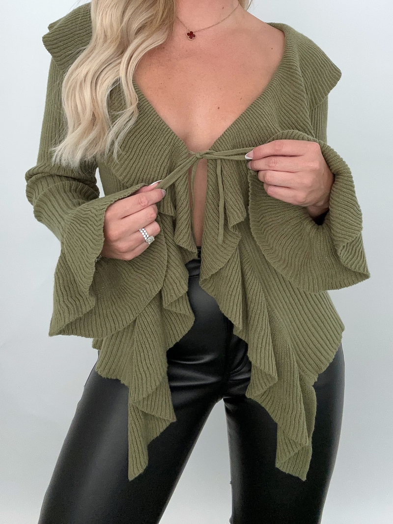Under The Pines Ruffle Sweater