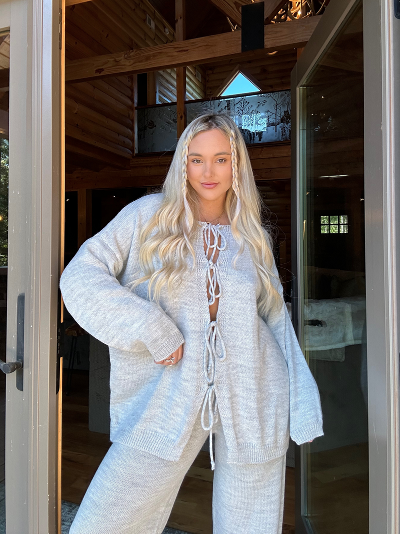 Cabin Cozy Knit Set // GREY