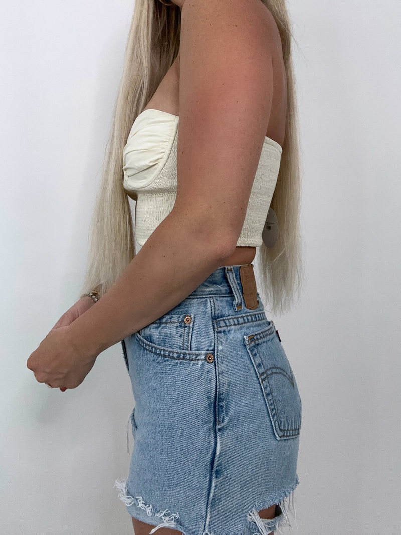 Sweet As Candy Crop Top // CREAM
