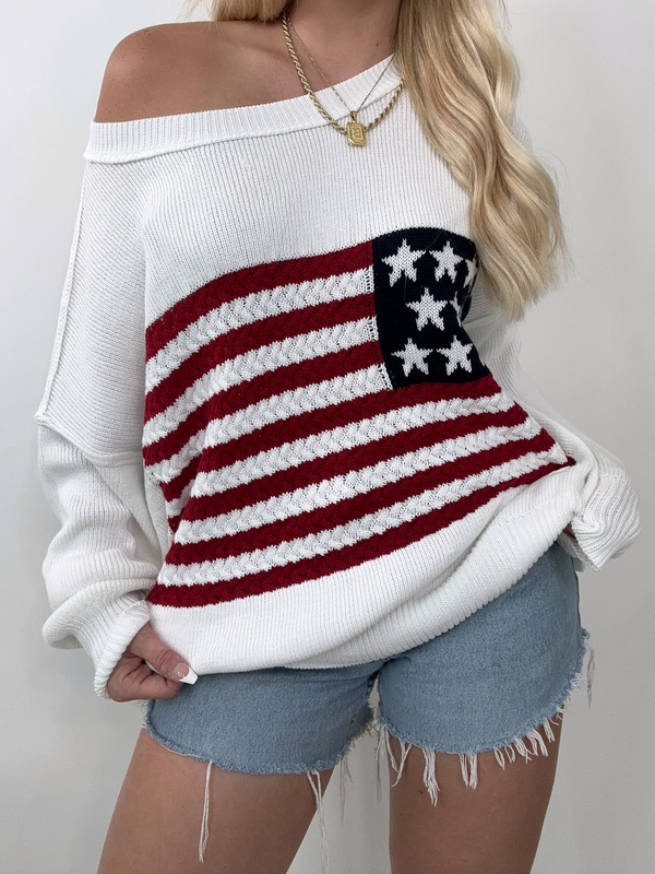 Shooting Stars Knit Sweater // WHITE