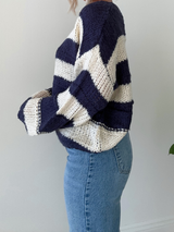 Want You Back Striped Sweater  // NAVY & WHITE