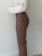 Working Overtime Leather Pant // BROWN