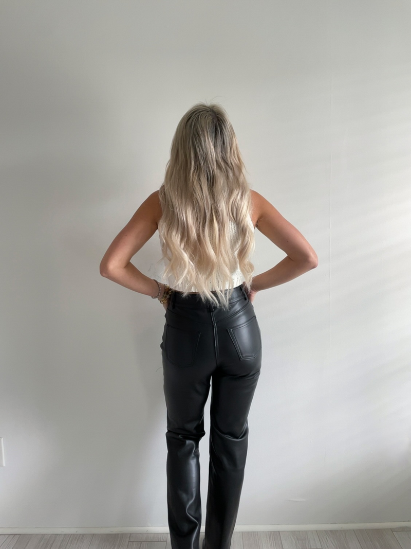 Working Overtime Leather Pant // BLACK