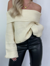 Time Together Off The Shoulder Sweater // CREAM