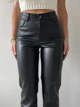 Working Overtime Leather Pant // BLACK