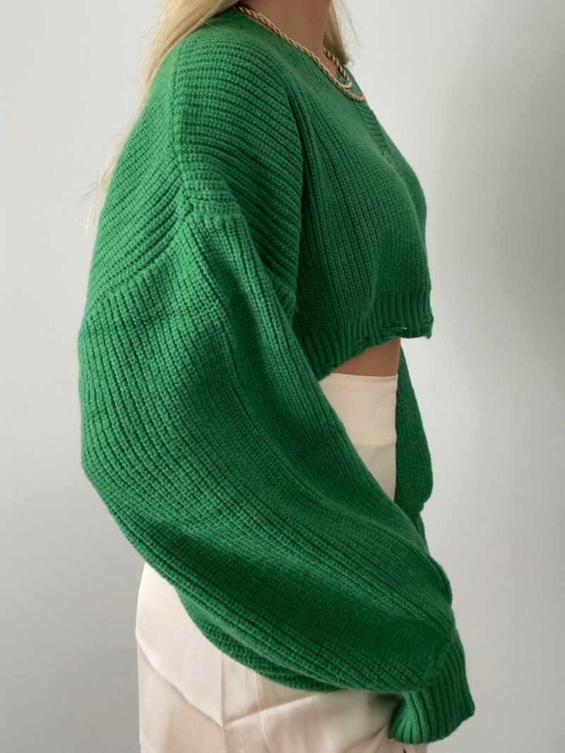 Matcha Latte Cropped Cardigan