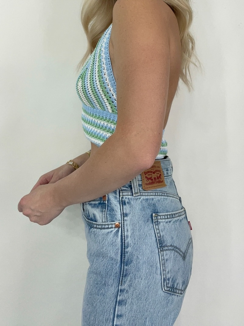 Coastal Crochet Top // BLUE