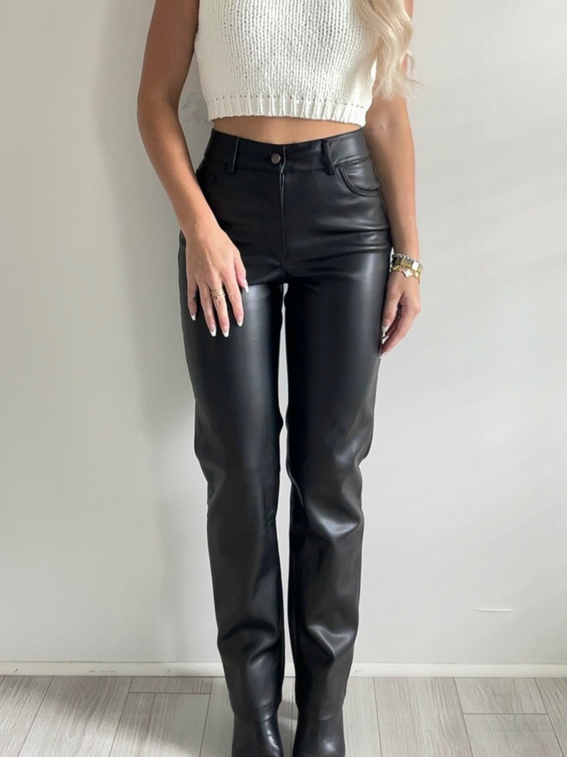 Working Overtime Leather Pant // BLACK